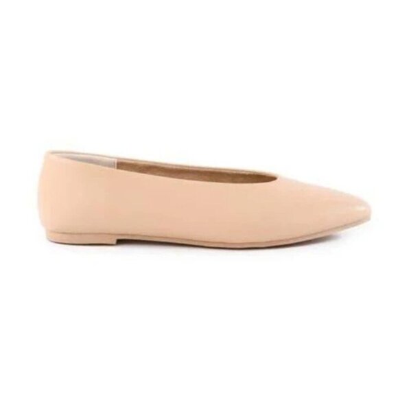 NIB Seychelles Dreamer Pointed Toe Flat Vegan Leather 6.5 Vachetta Beige - Picture 3 of 9